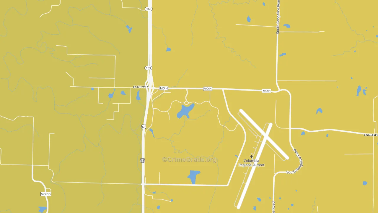 Elkhurst, MO Map of Vehicle Theft Rates