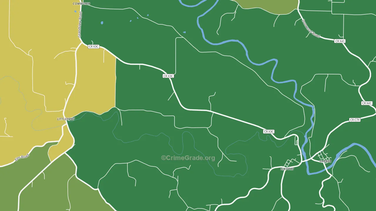 Elkport, IA Map of Vehicle Theft Rates