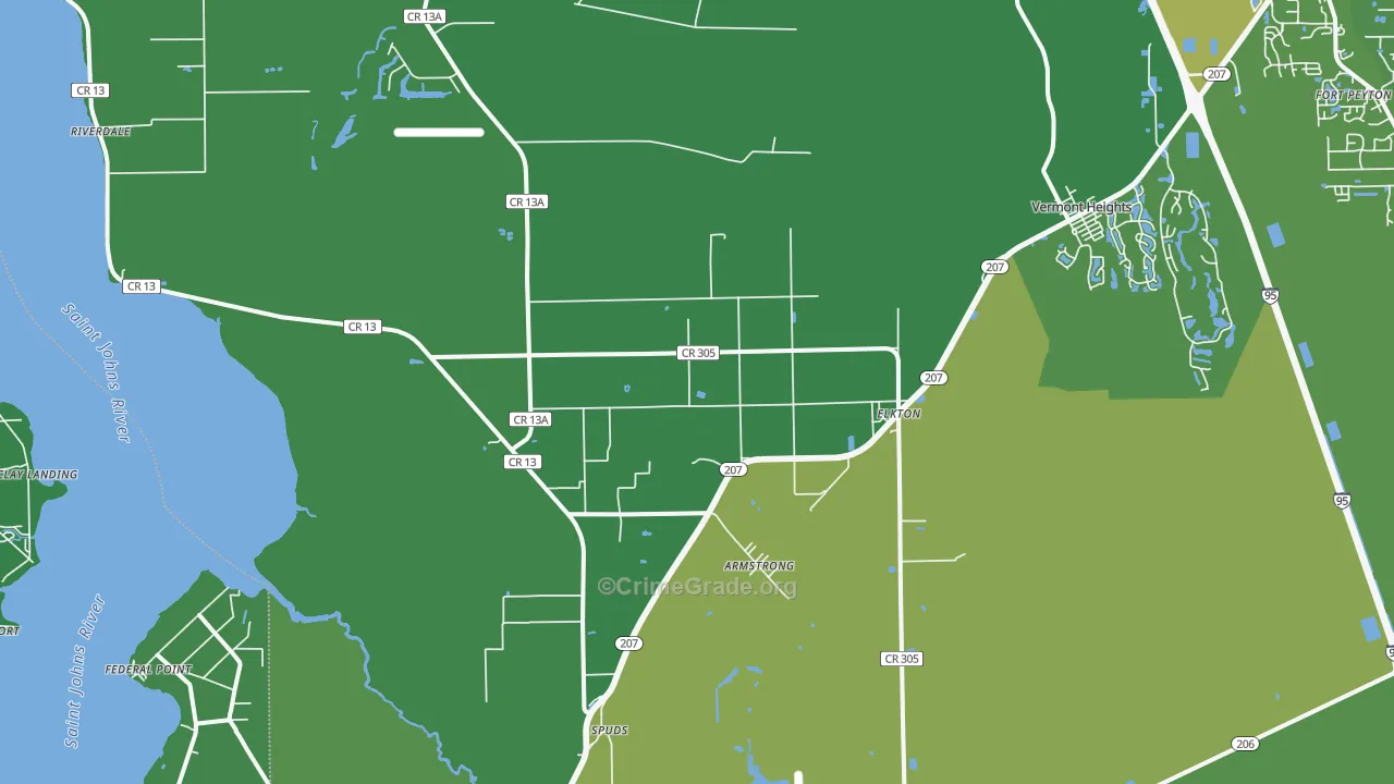 Elkton, FL Map of Vehicle Theft Rates