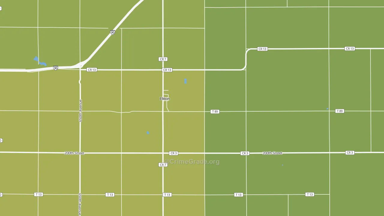 Elkton, MN Map of Vehicle Theft Rates