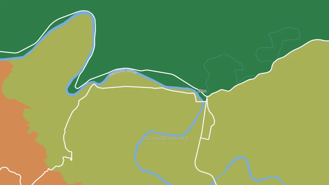 Elkton, OR Map of Vehicle Theft Rates