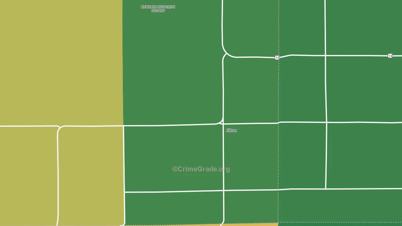Elkton, SD Map of Vehicle Theft Rates