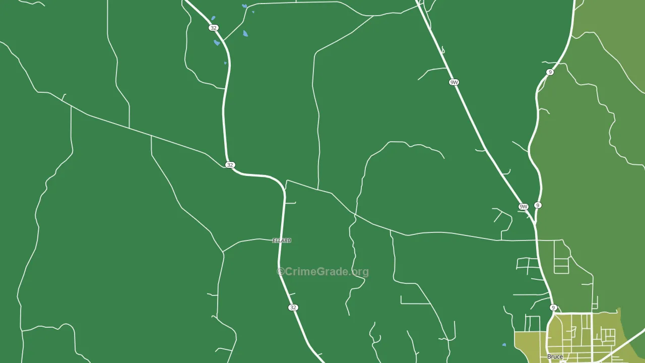 Ellard, MS Map of Vehicle Theft Rates