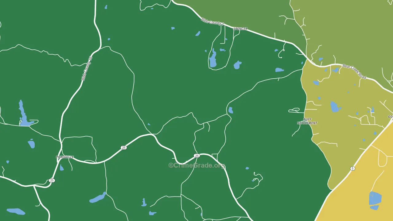 Ellards, AL Map of Vehicle Theft Rates