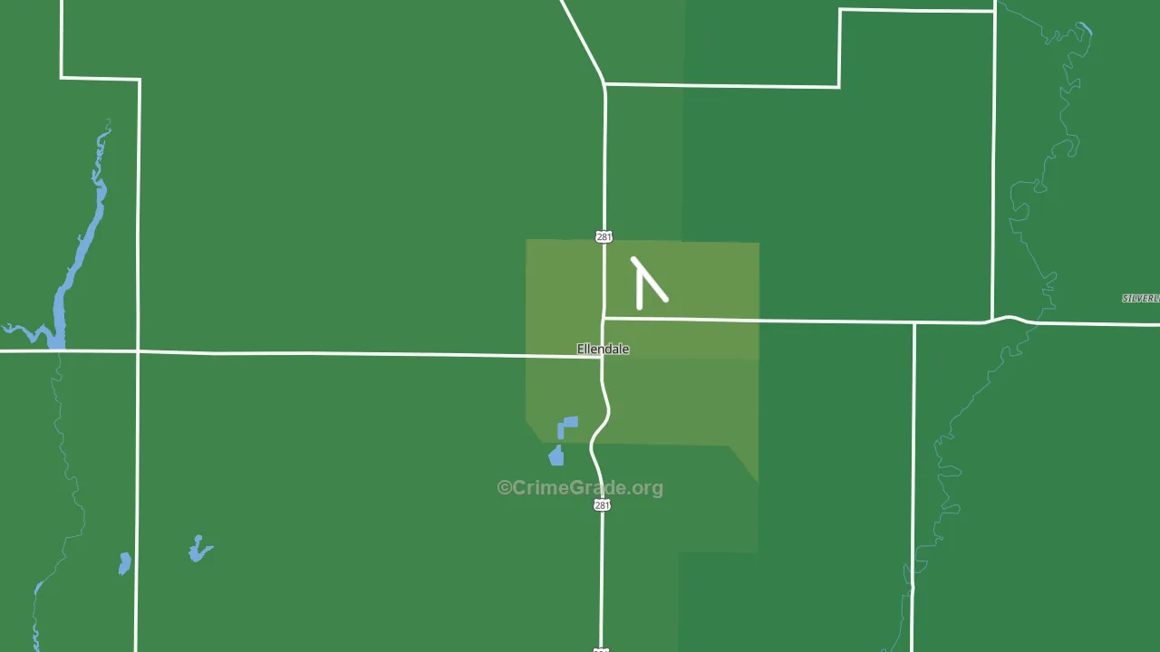 Ellendale, ND Map of Vehicle Theft Rates