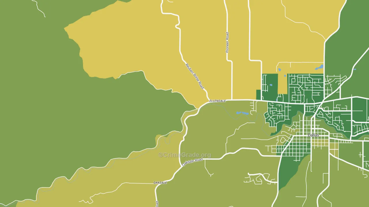 Ellendale, OR Map of Vehicle Theft Rates