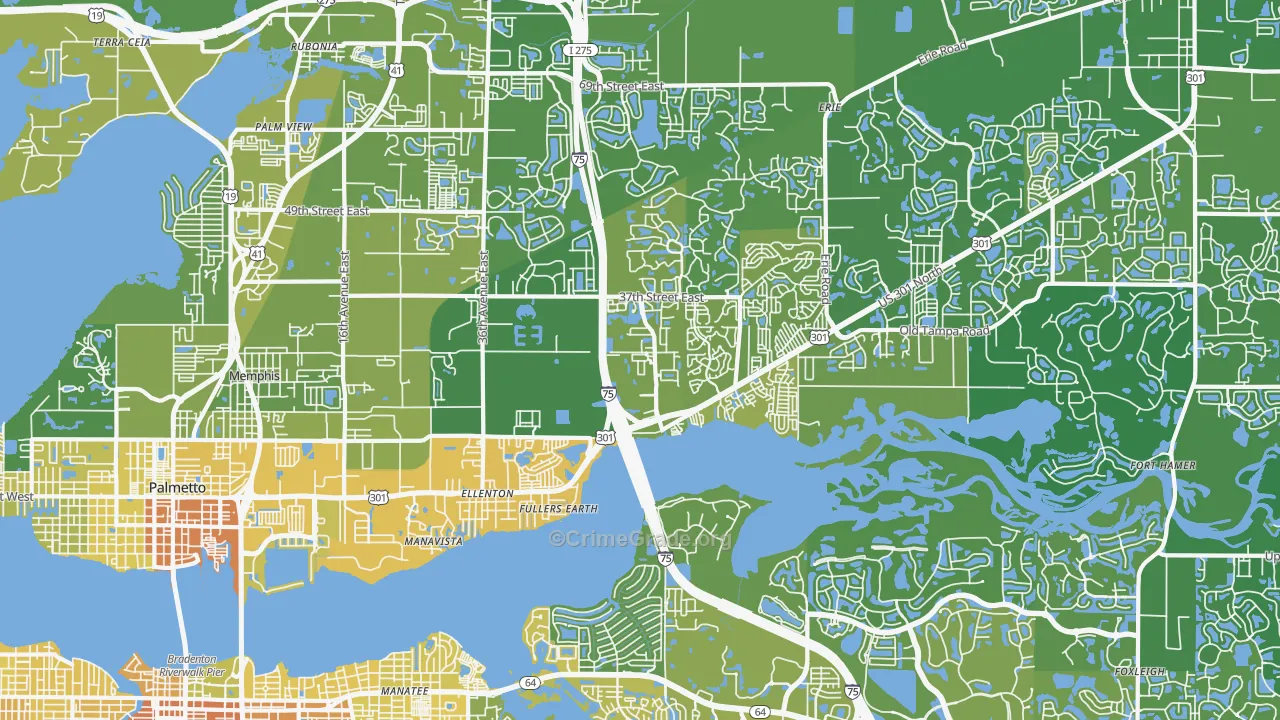 Ellenton, FL Map of Vehicle Theft Rates