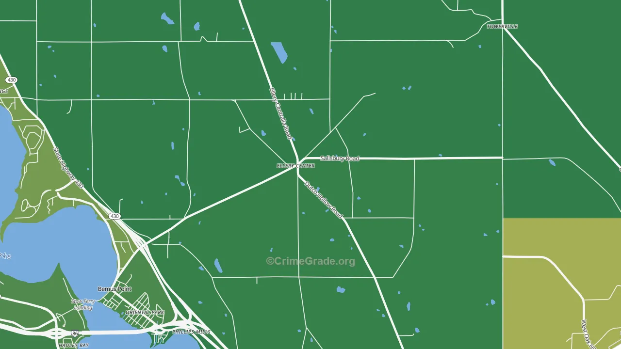 Ellery Center, NY Map of Vehicle Theft Rates