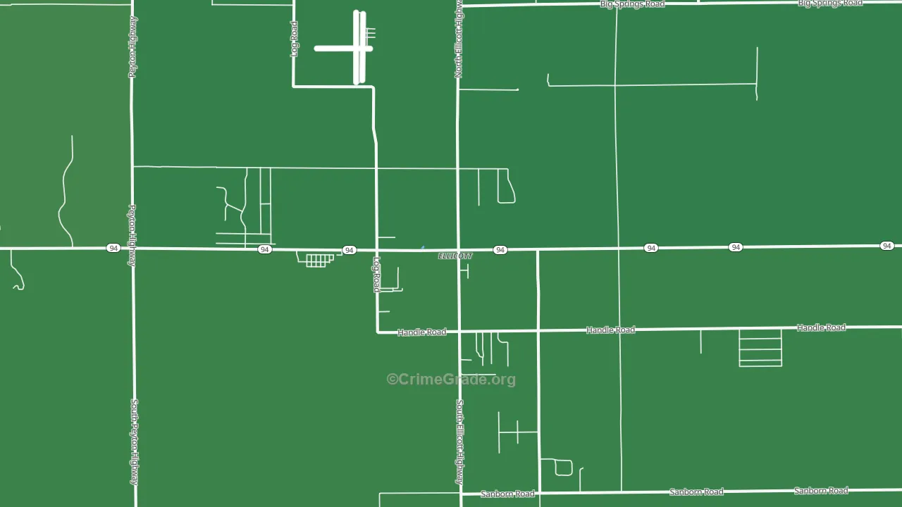 Ellicott, CO Map of Vehicle Theft Rates