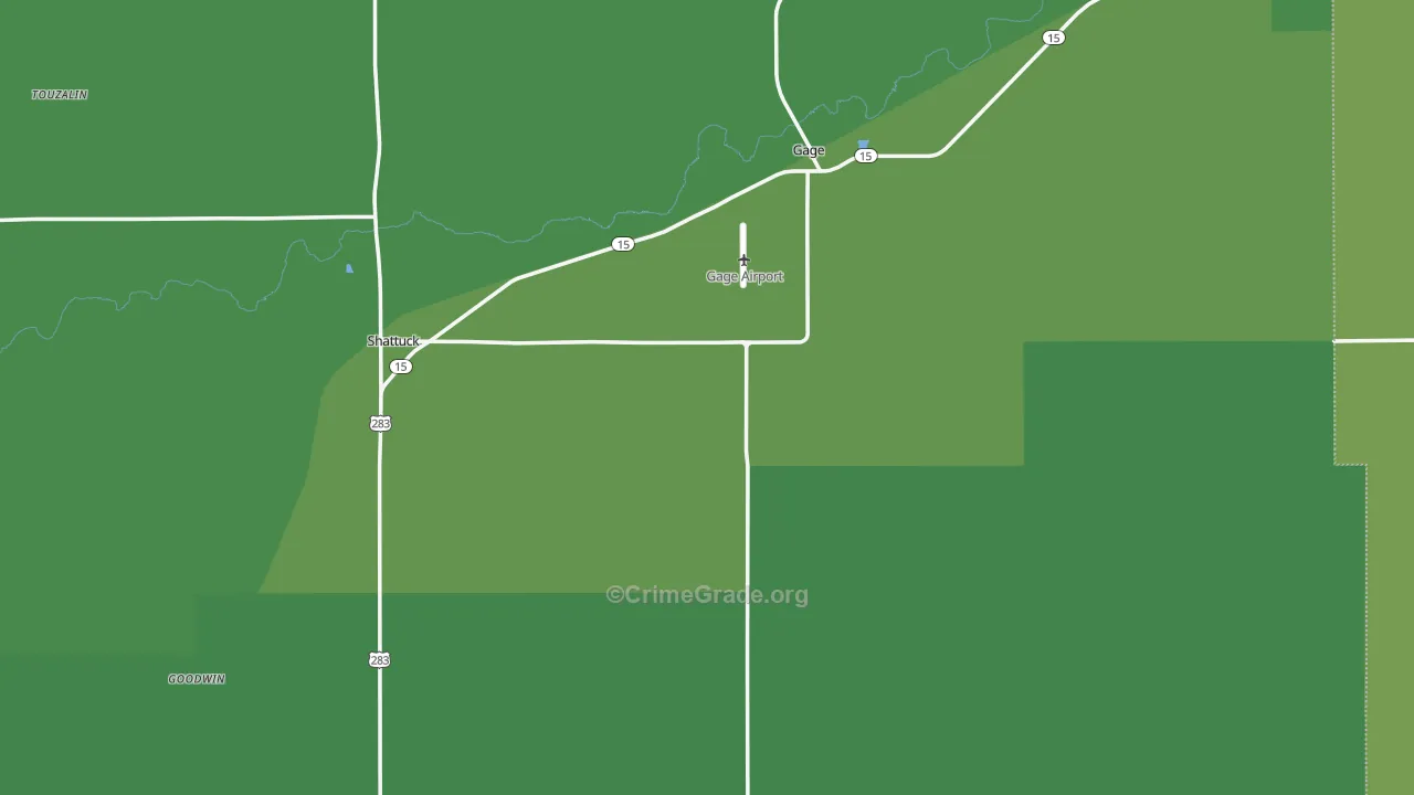 Ellis County, OK Map of Vehicle Theft Rates