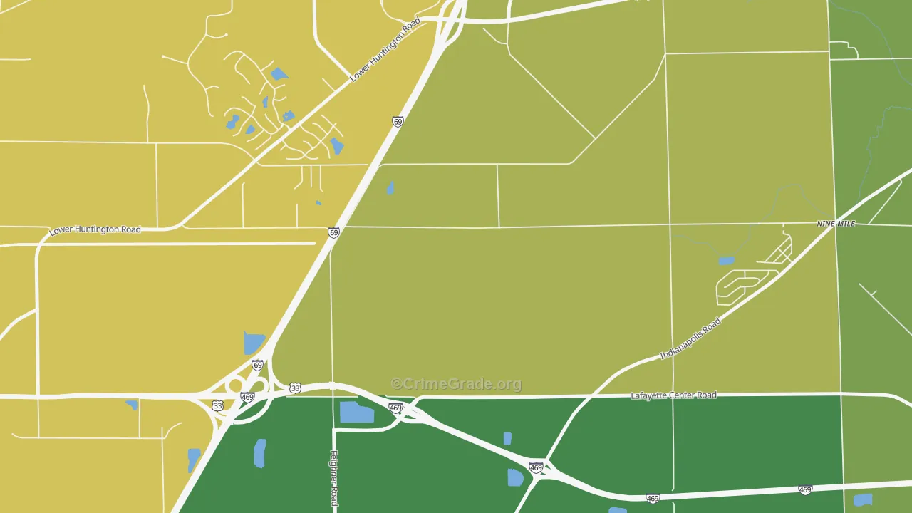 Ellisville, IN Map of Vehicle Theft Rates
