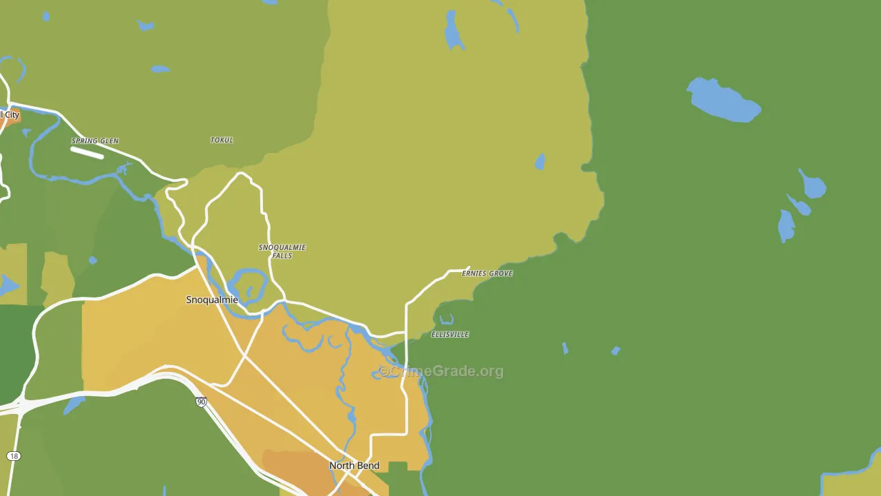 Ellisville, WA Map of Vehicle Theft Rates