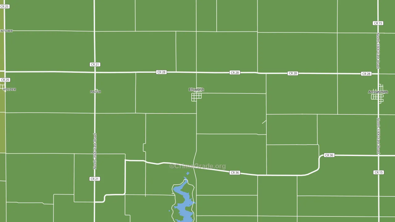 Ellsworth, IL Map of Vehicle Theft Rates