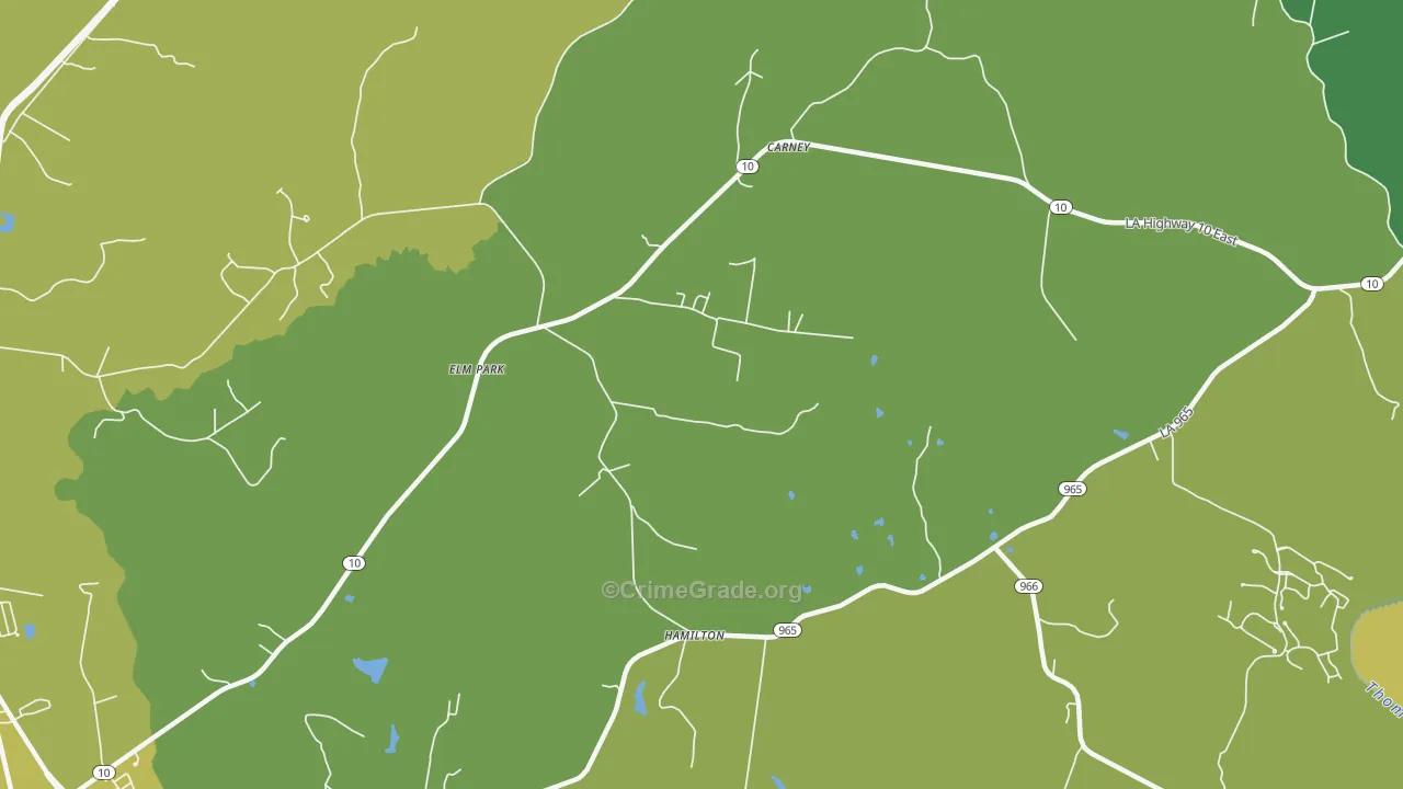 Elm Park, LA Map of Vehicle Theft Rates