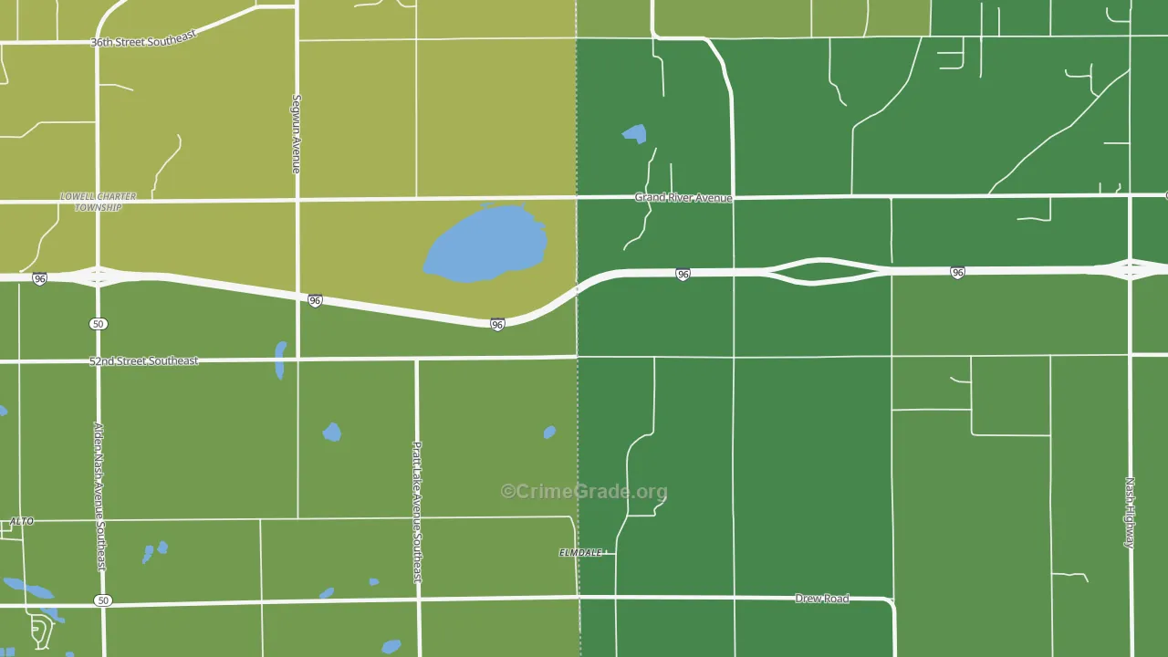 Elmdale, MI Map of Vehicle Theft Rates
