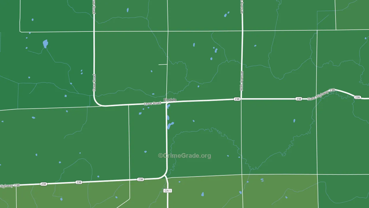 Elmdale, MN Map of Vehicle Theft Rates
