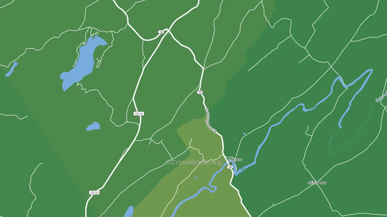 Elmdale, NY Map of Vehicle Theft Rates