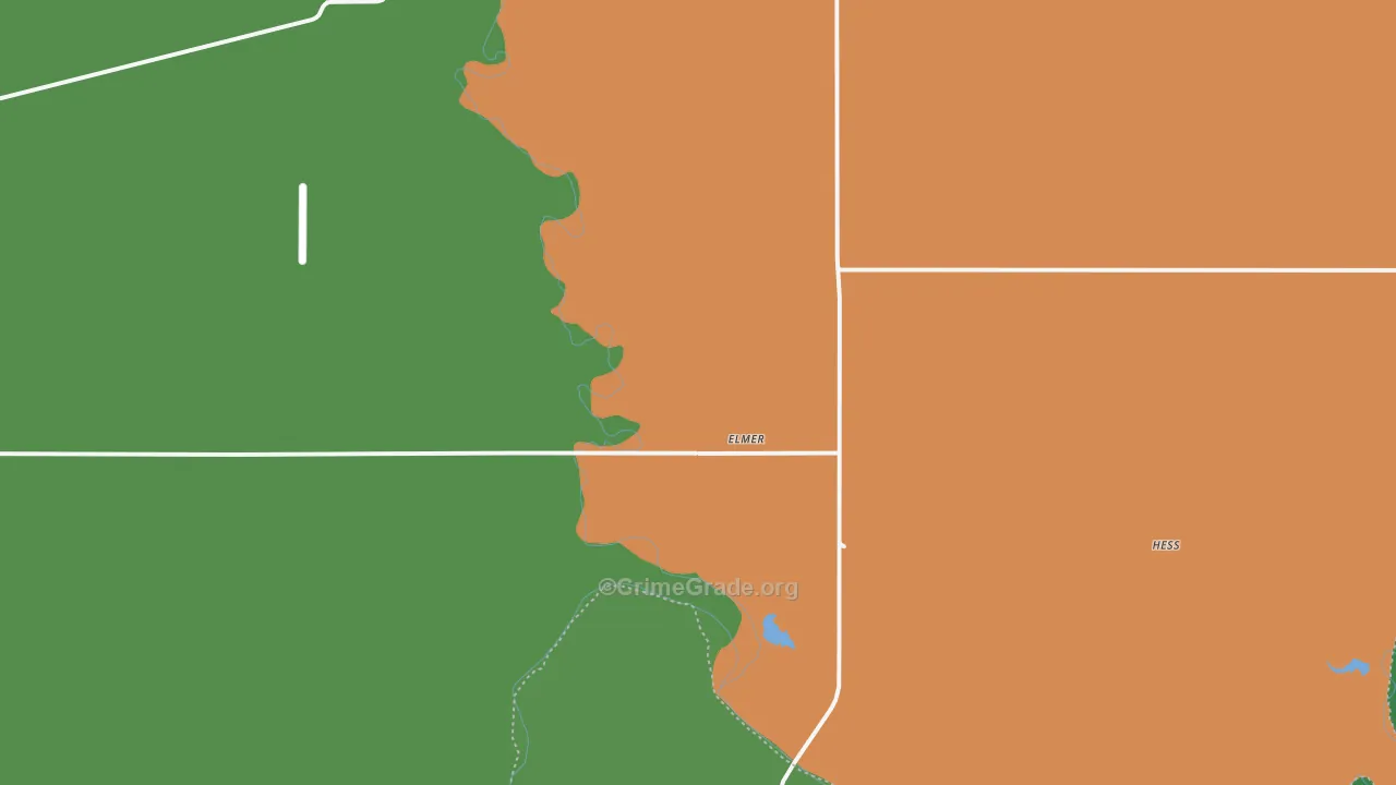 Elmer, OK Map of Vehicle Theft Rates