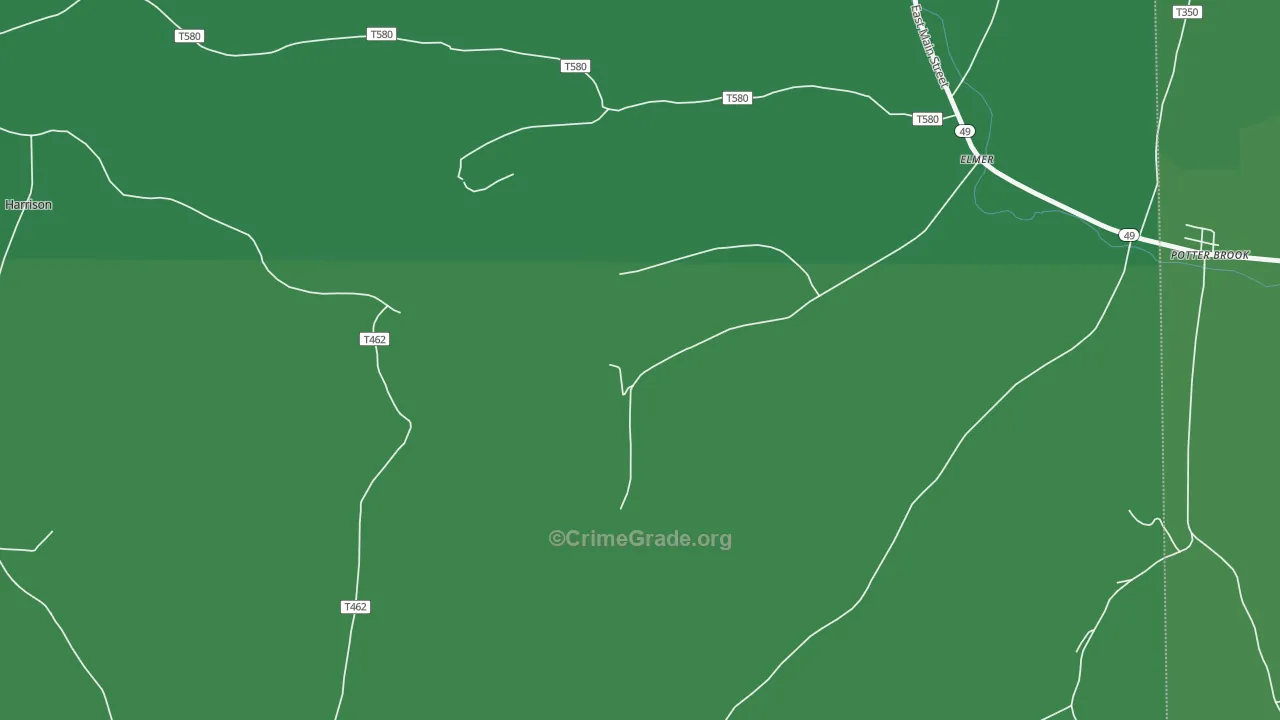 Elmer, PA Map of Vehicle Theft Rates