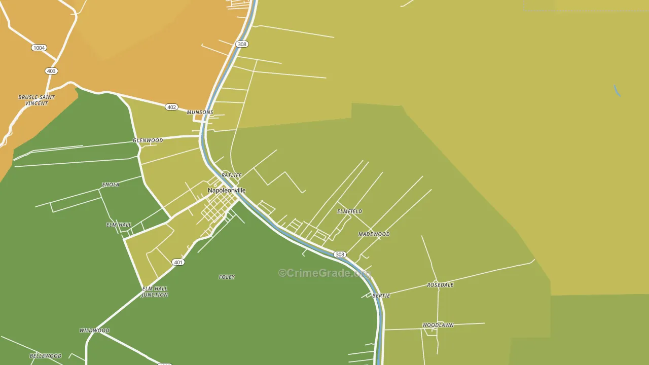 Elmfield, LA Map of Vehicle Theft Rates