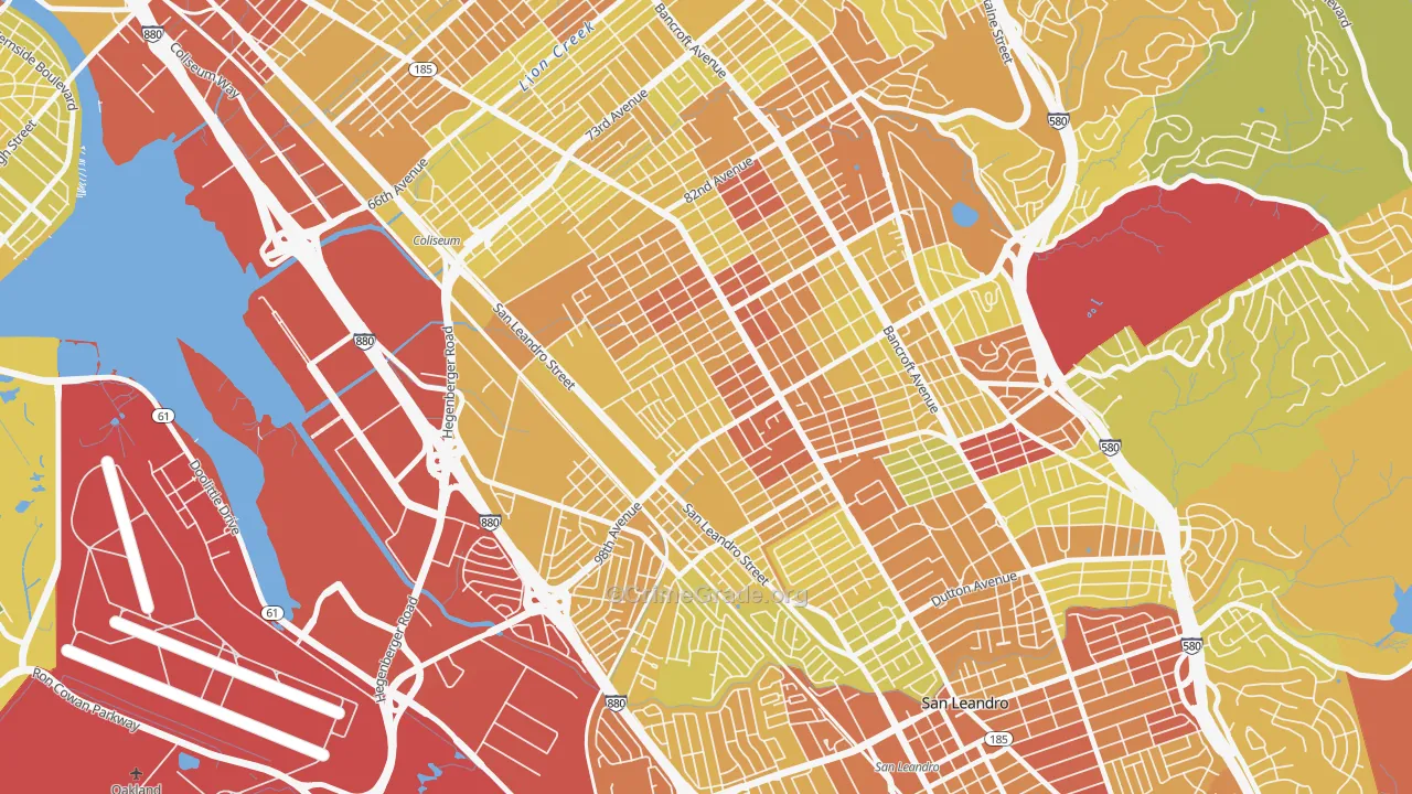 Elmhurst Park, Oakland, CA Map of Vehicle Theft Rates