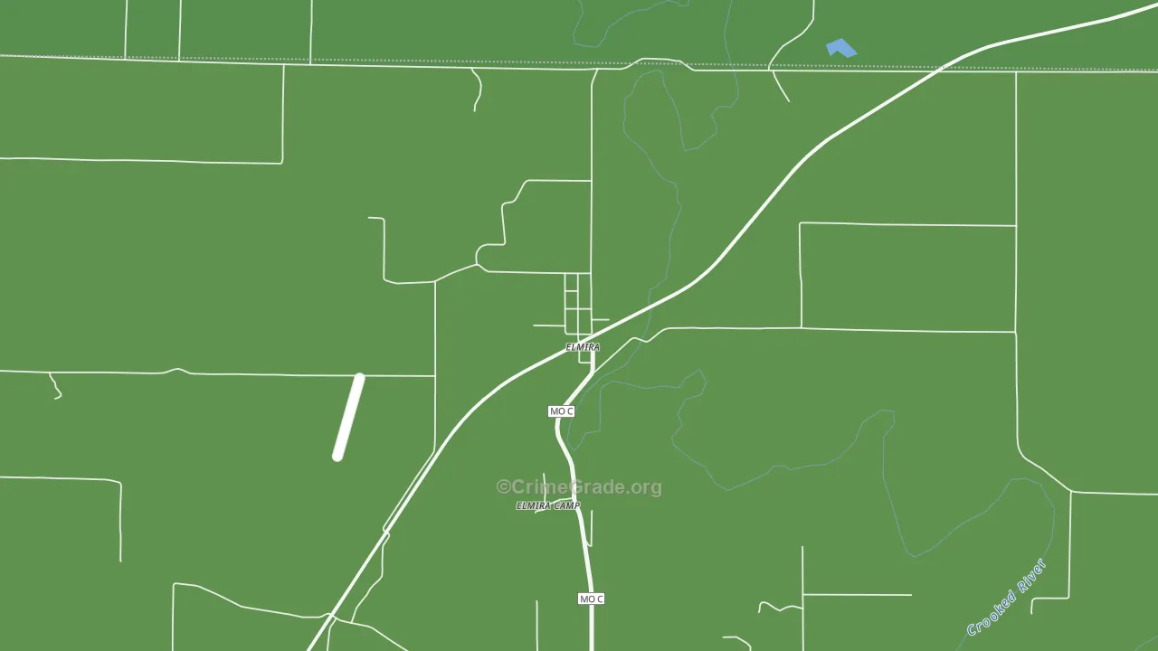 Elmira, MO Map of Vehicle Theft Rates