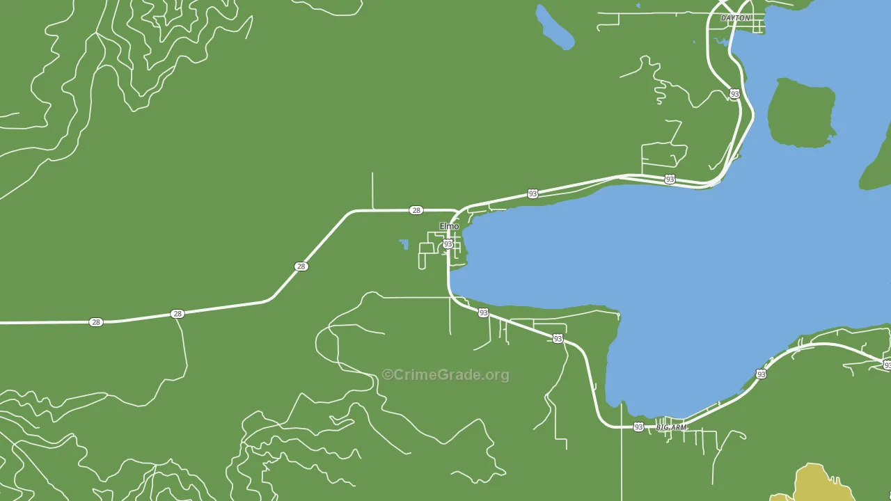Elmo, MT Map of Vehicle Theft Rates