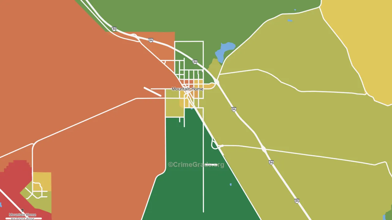 Elmore County, ID Map of Vehicle Theft Rates