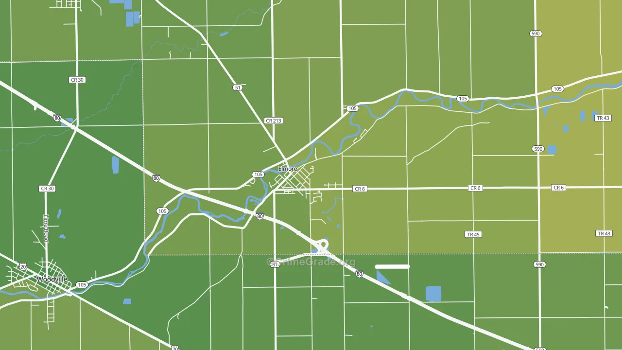 Elmore, OH Map of Vehicle Theft Rates