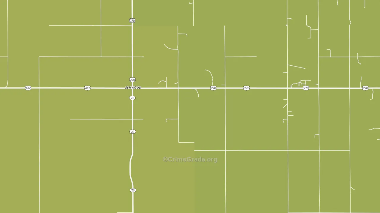 Elmwood, OK Map of Vehicle Theft Rates