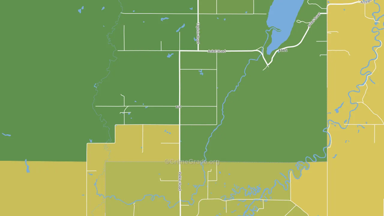 Elo, MI Map of Vehicle Theft Rates