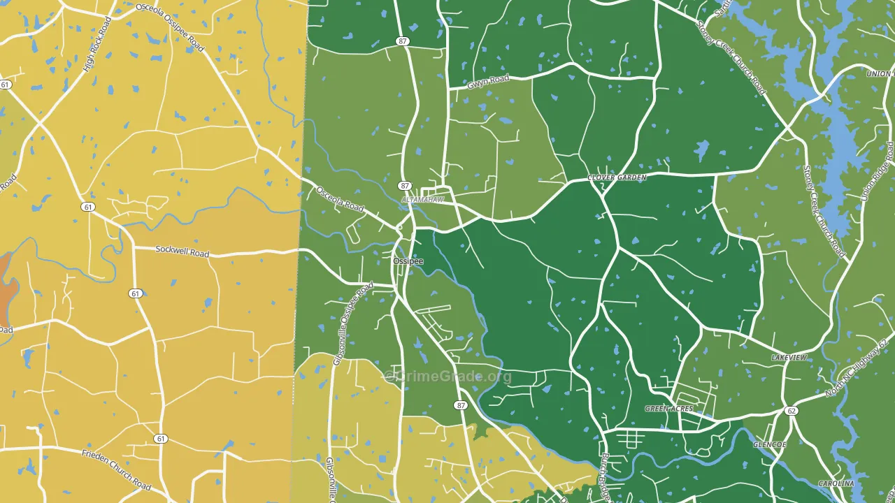 Elon College, NC Map of Vehicle Theft Rates