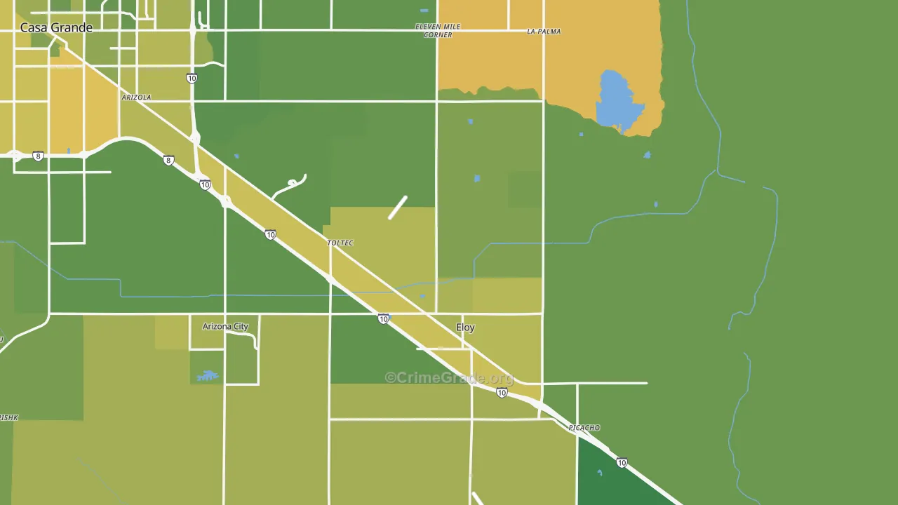 Eloy, AZ Map of Vehicle Theft Rates