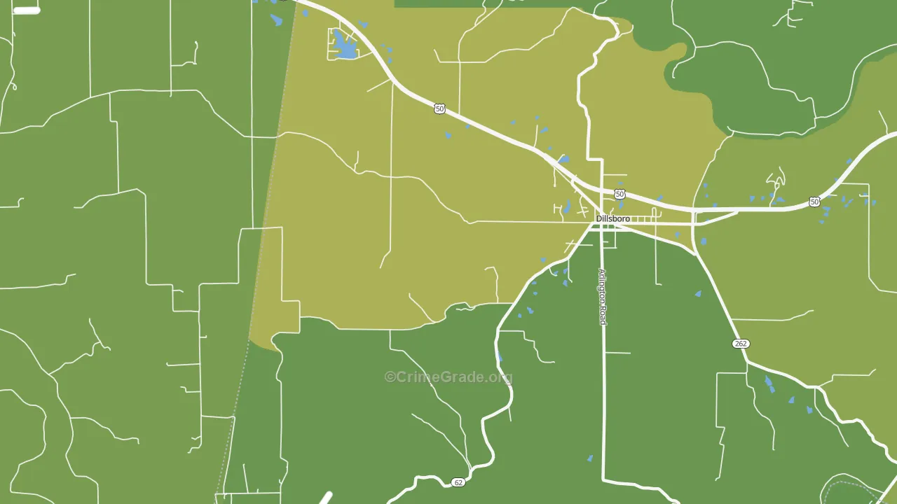 Elrod, IN Map of Vehicle Theft Rates