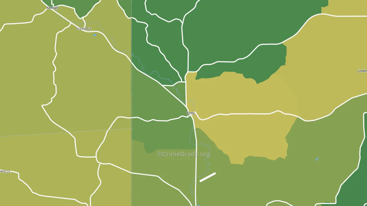 Elroy, WI Map of Vehicle Theft Rates