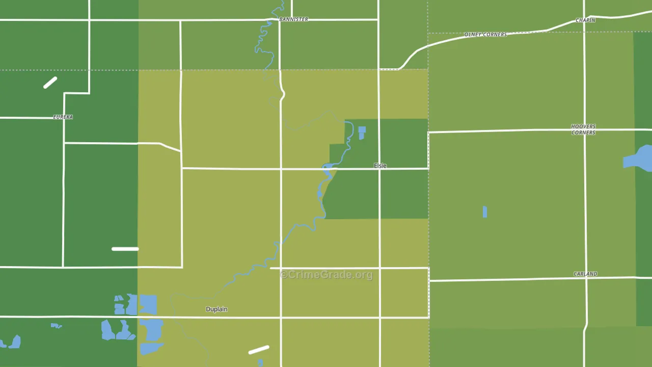 Elsie, MI Map of Vehicle Theft Rates