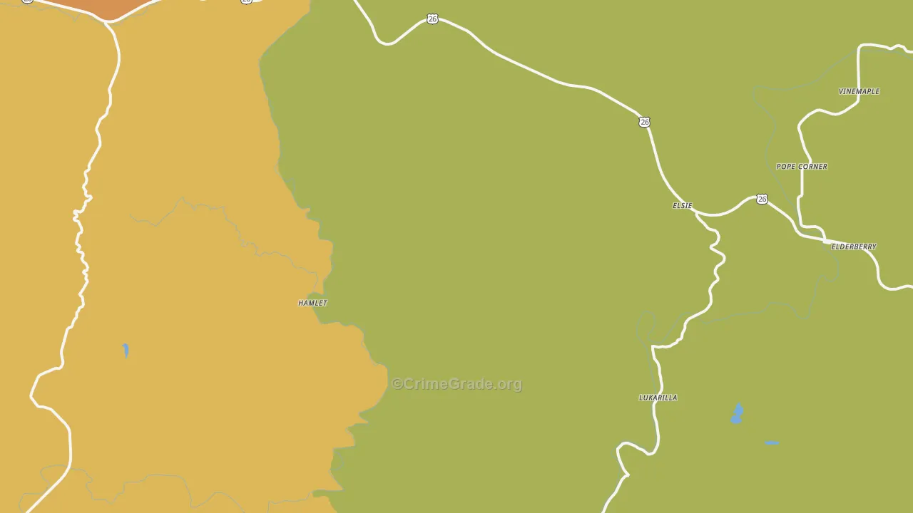 Elsie, OR Map of Vehicle Theft Rates