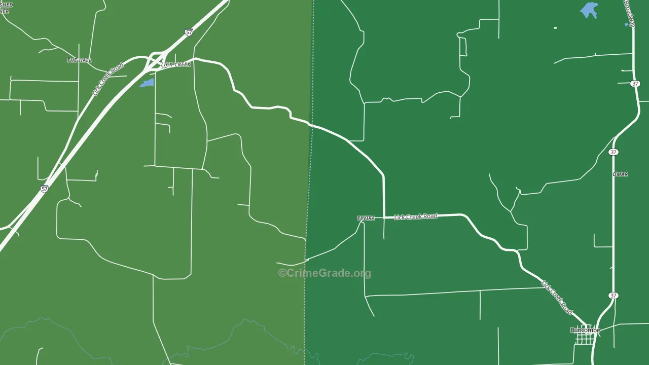 Elvira, IL Map of Vehicle Theft Rates