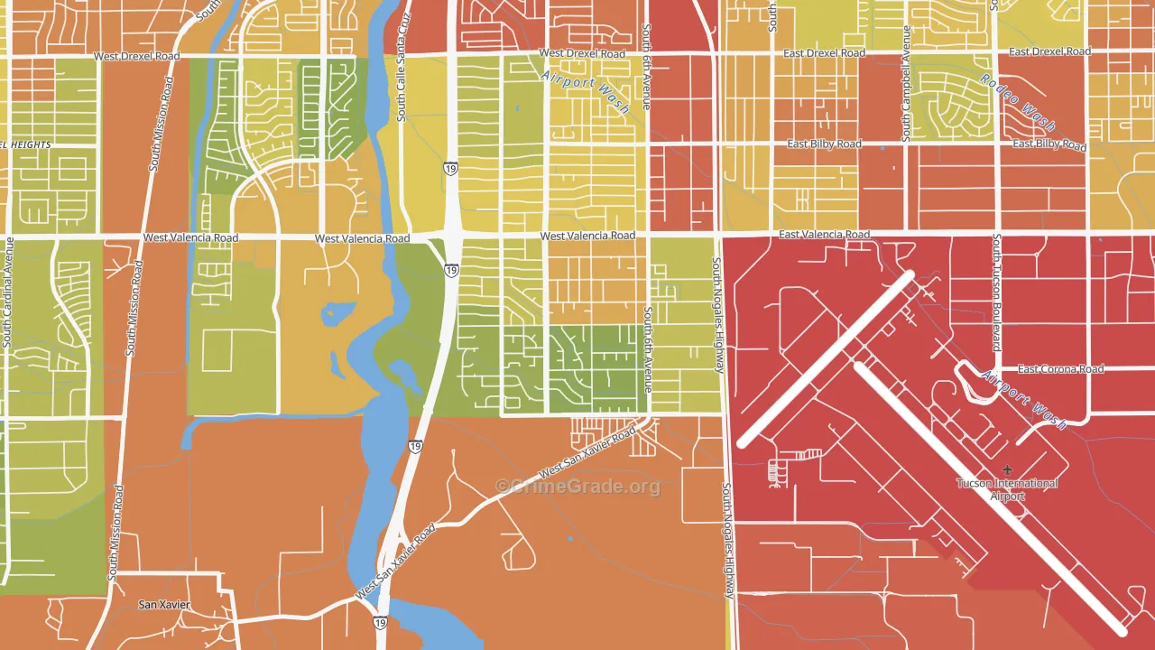 Elvira, Summit, AZ Map of Vehicle Theft Rates