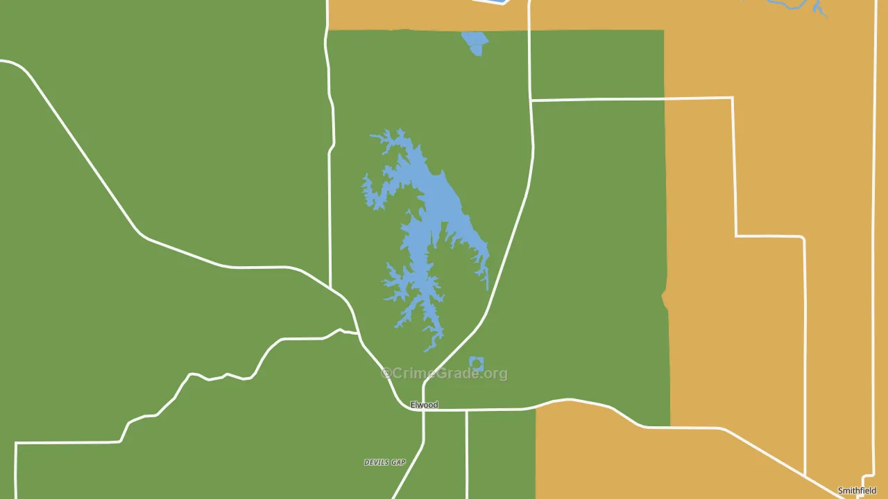 Elwood, NE Map of Vehicle Theft Rates
