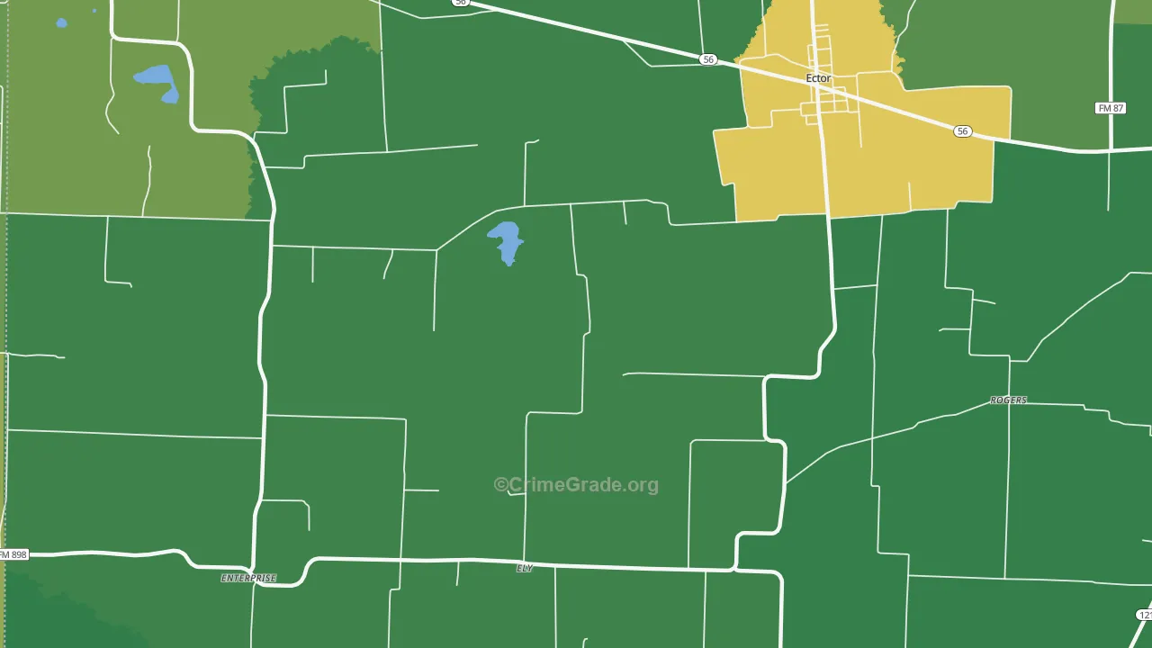 Ely, TX Map of Vehicle Theft Rates