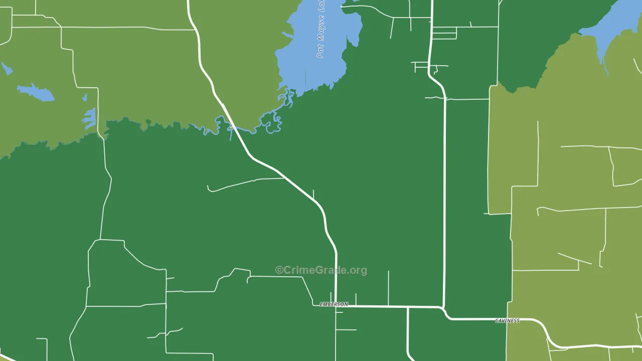 Emberson, TX Map of Vehicle Theft Rates