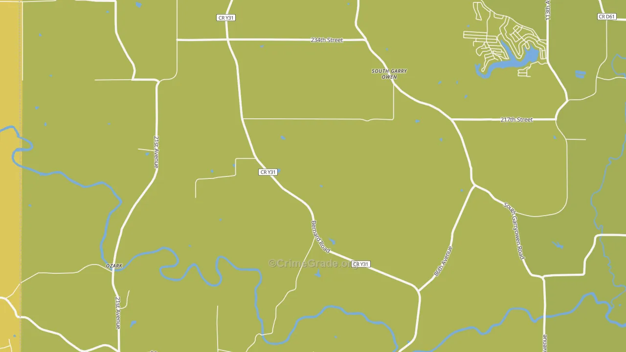 Emeline, IA Map of Vehicle Theft Rates