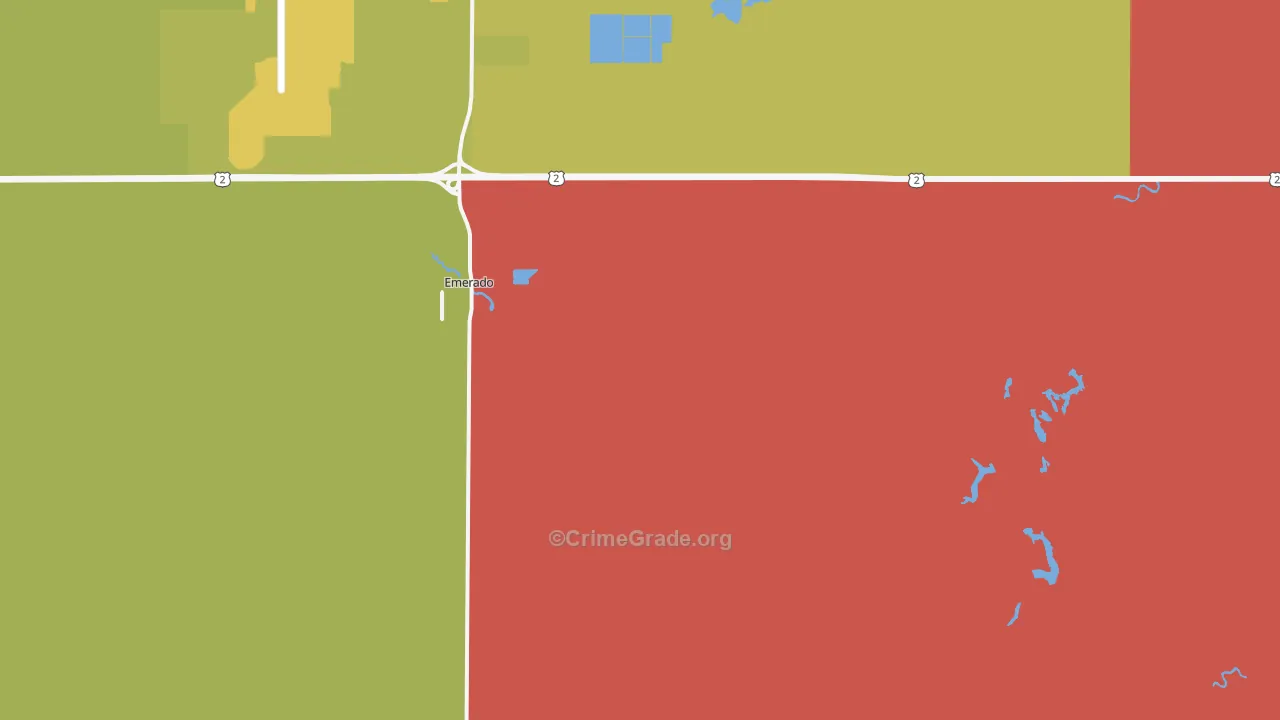 Emerado, ND Map of Vehicle Theft Rates
