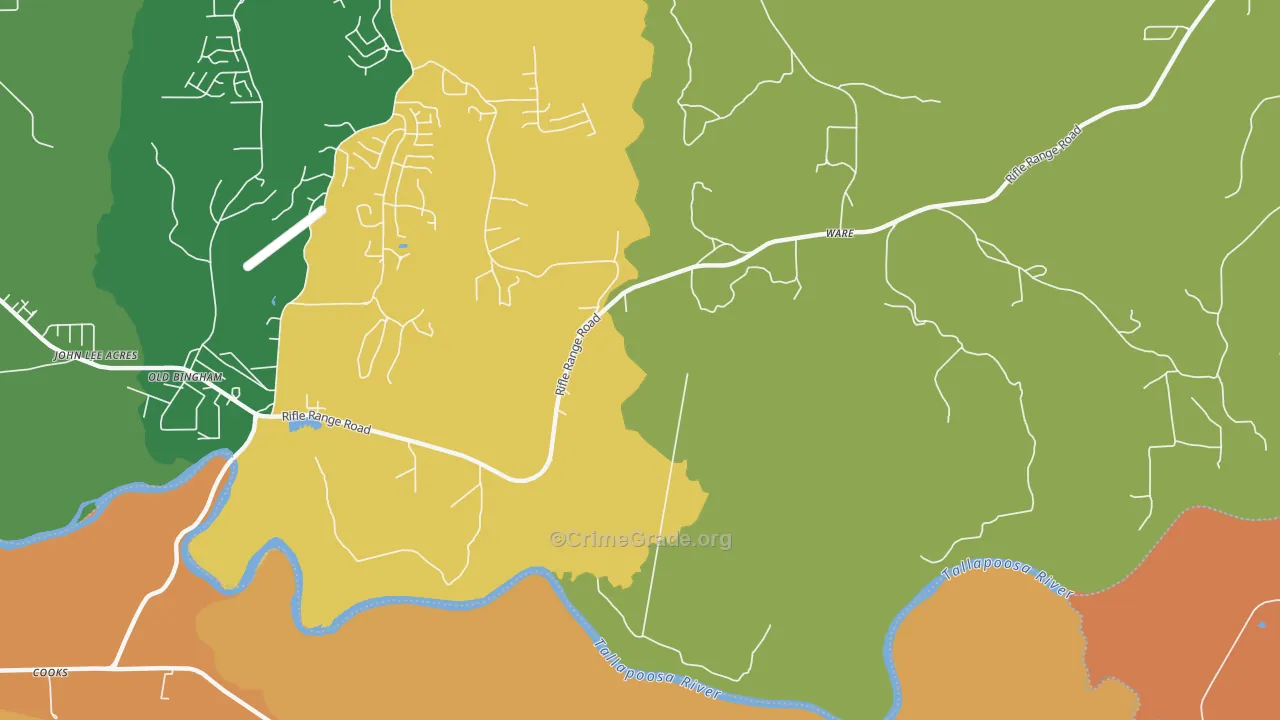 Emerald Mountain, AL Map of Vehicle Theft Rates