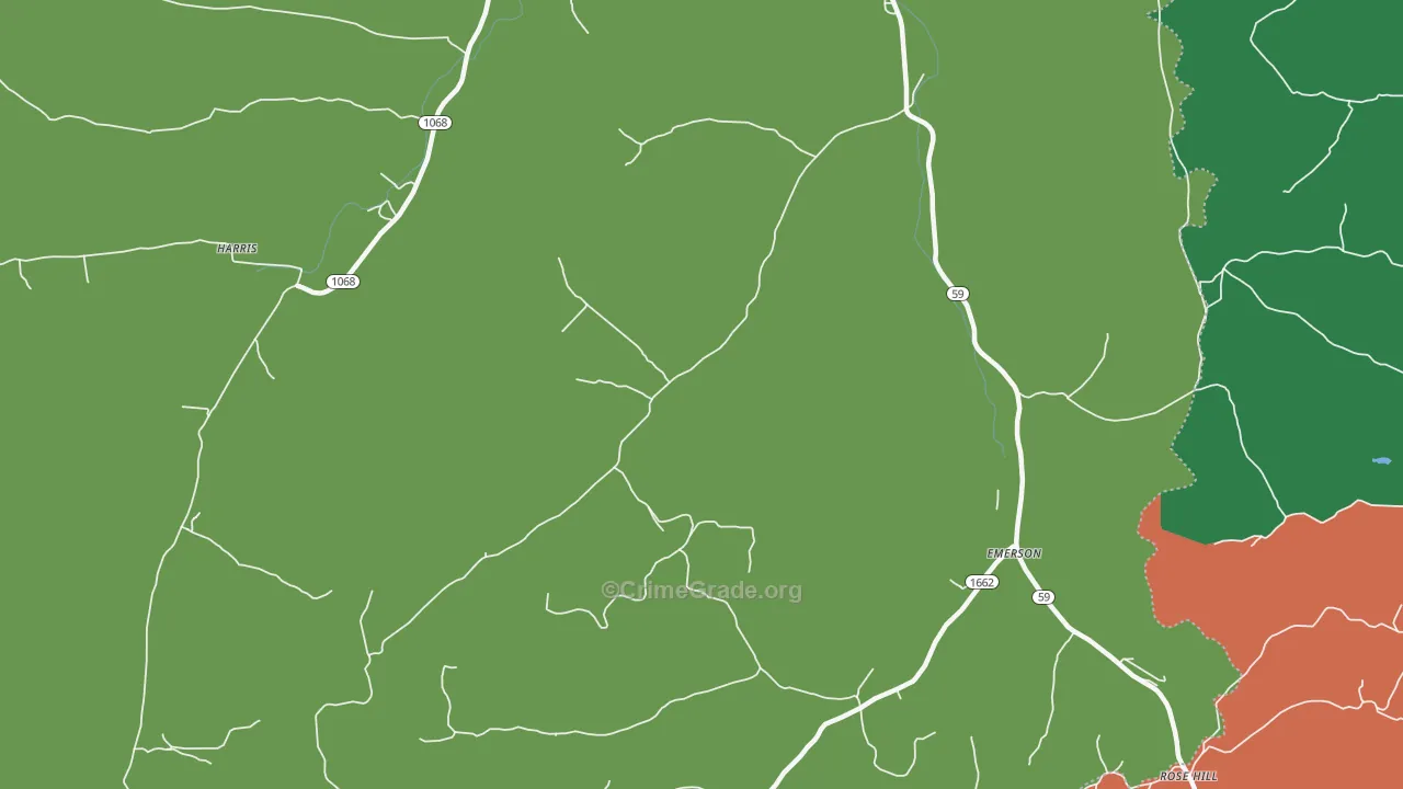 Emerson, KY Map of Vehicle Theft Rates