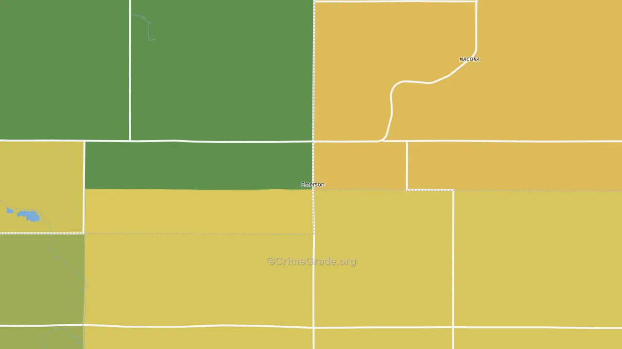 Emerson, NE Map of Vehicle Theft Rates