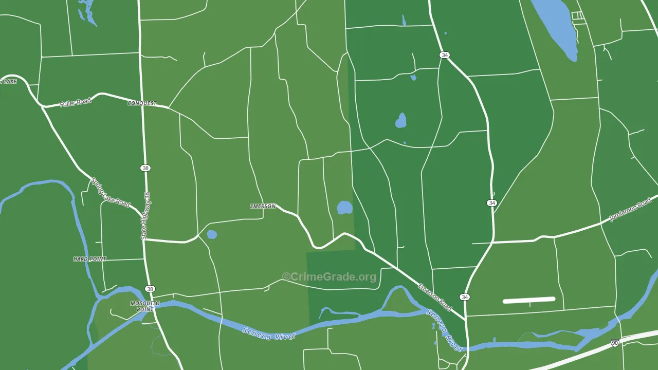 Emerson, NY Map of Vehicle Theft Rates