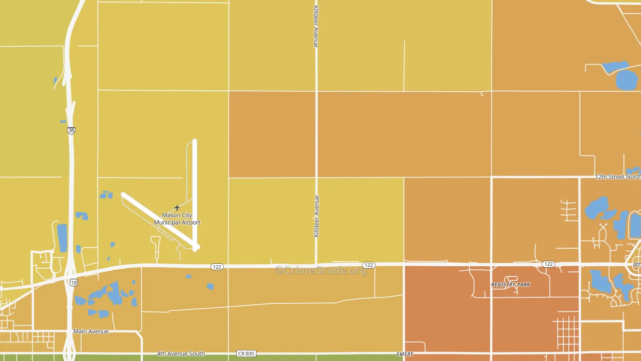 Emery, IA Map of Vehicle Theft Rates