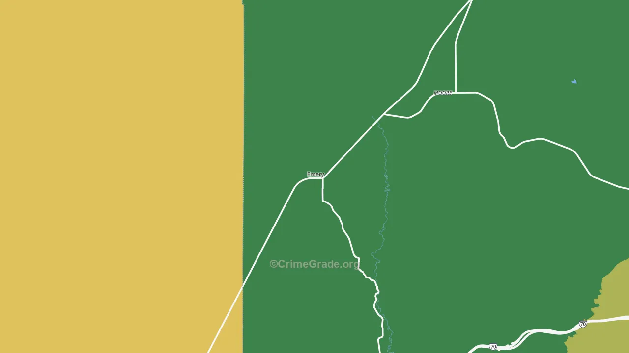 Emery, UT Map of Vehicle Theft Rates